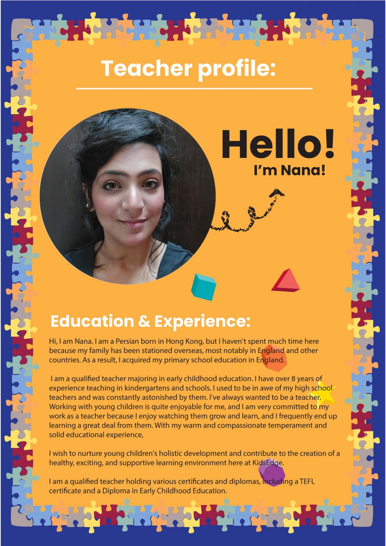 Teacher Profile – Nana